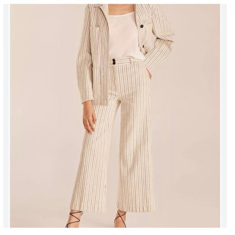 Rebecca Taylor Stripe Wide Leg Jean size 0